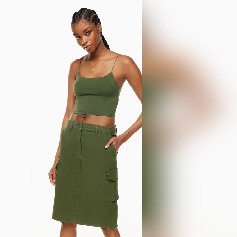🫒 Aritzia Wilfred Free Cotton Lyocell Havasu Cargo Skirt, 8 - Picture 15 of 17
